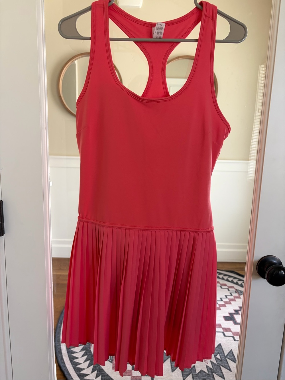 Yogalicious Coral Pleated Racerback Mini Tennis or Golf Dress